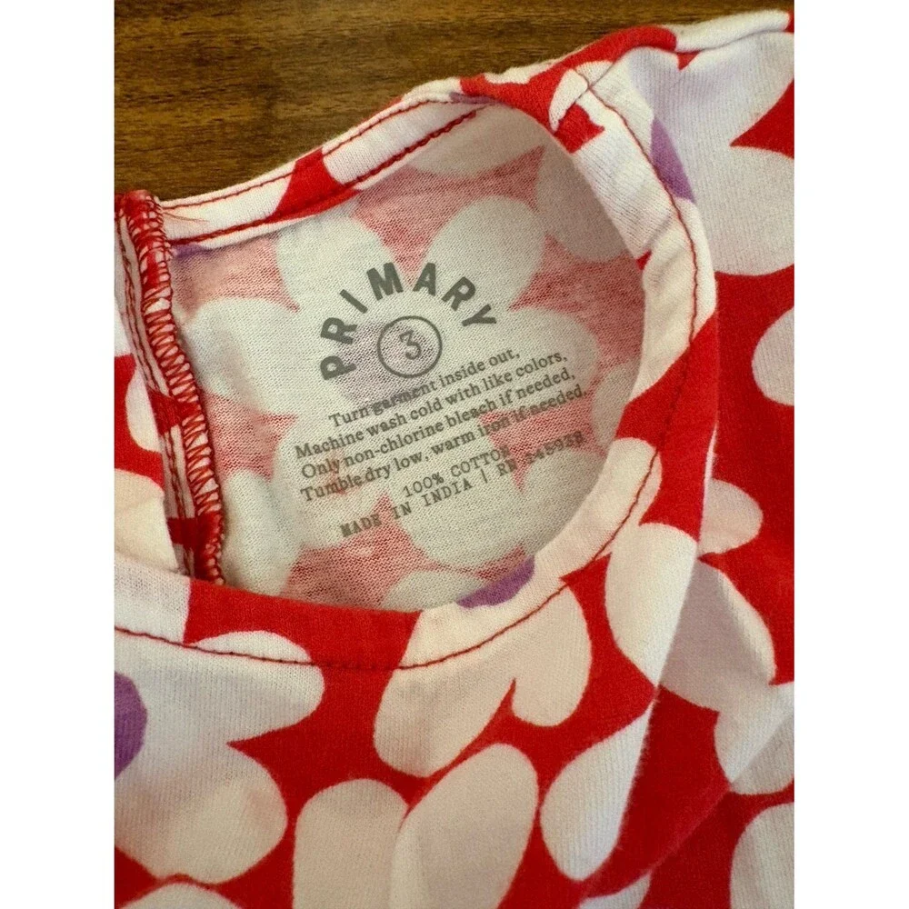 Primary Backyard Dress, Bold Blooms in Poppy, Size 3T
